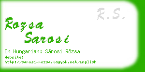 rozsa sarosi business card