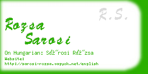 rozsa sarosi business card